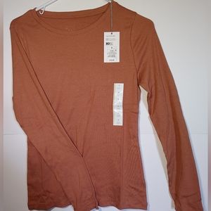 Women's Long Sleeve Ribbed T-Shirt Size S